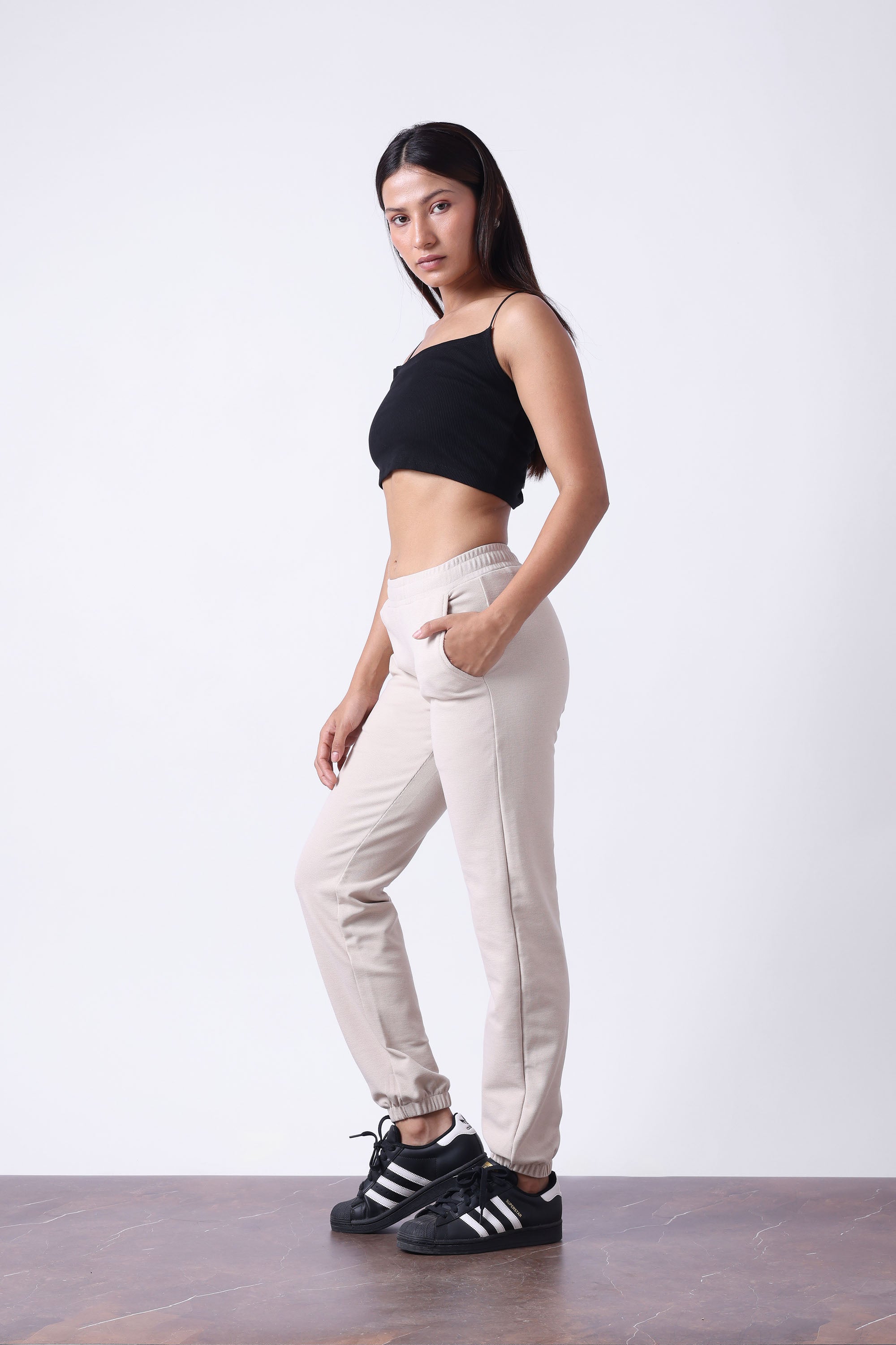 BEIGE ESSENTIAL ALL DAY JOGGERS