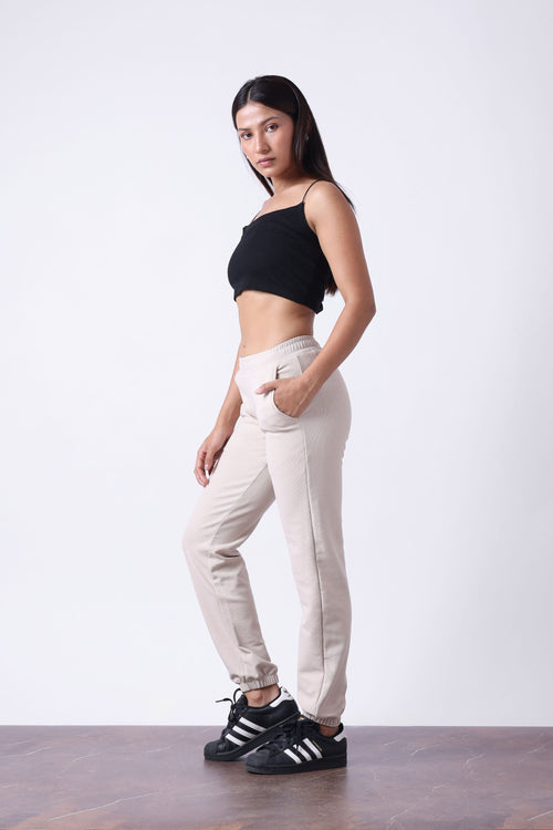 BEIGE ESSENTIAL ALL DAY JOGGERS