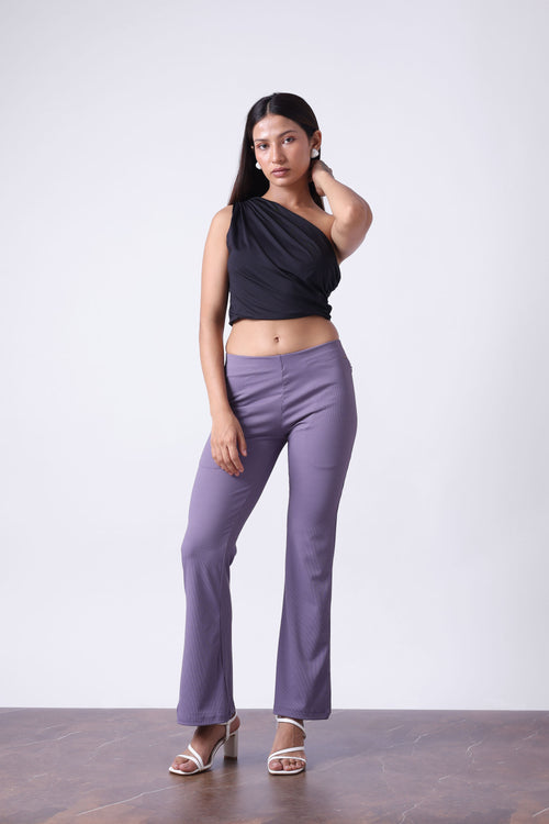 LILAC MID RISE FLARE PANTS