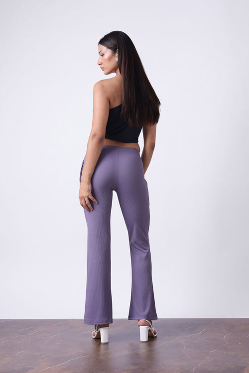 LILAC MID RISE FLARE PANTS