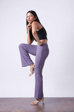 LILAC MID RISE FLARE PANTS