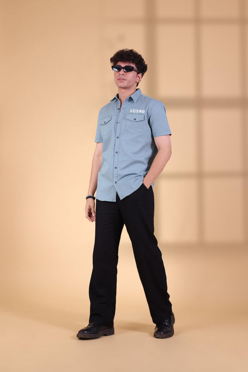 PISTA DOUBLE POCKET SOLID SHIRT