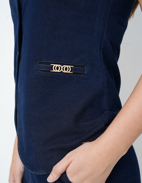 Denim Top with Shorts Co-Ords set