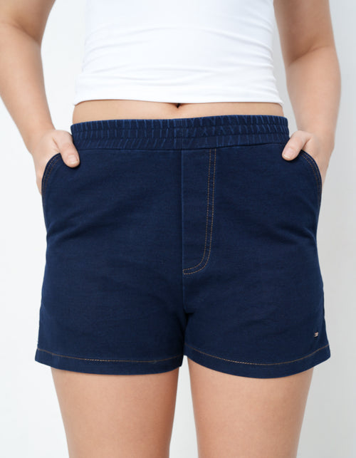 Knitted Denim Shorts