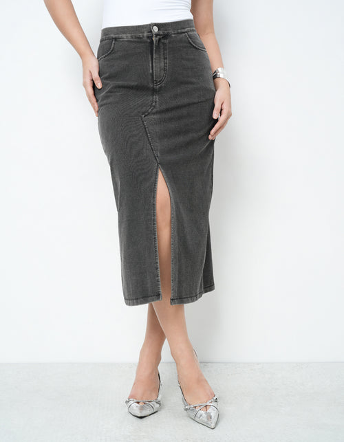 Black Skirt With Front Slit