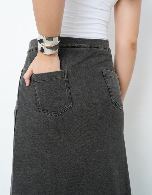 Black Skirt With Front Slit