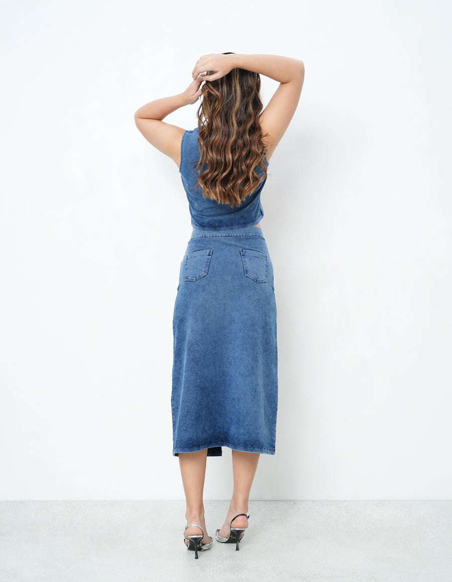 Waist Coat & Skirt Denim Co-Ords