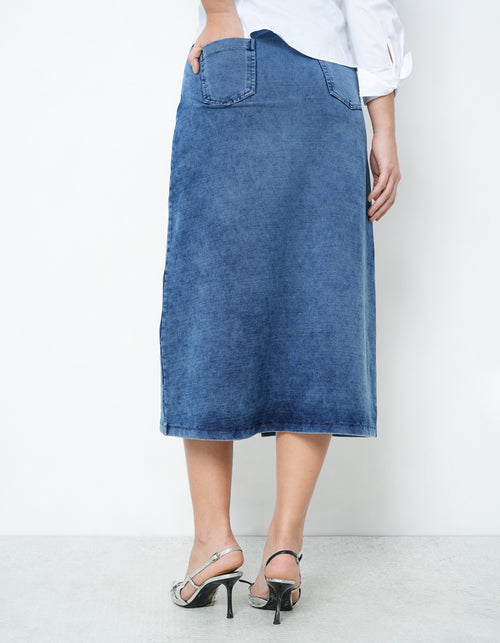 Denim Skirt With Front Slit