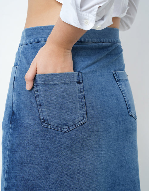 Denim Skirt With Front Slit