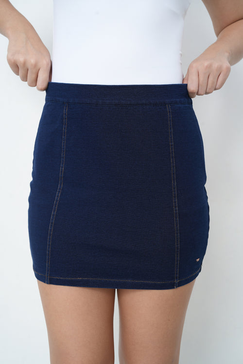 Fitted Denim Mini Skirt