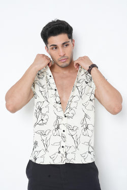 Off-White Floral Printed Shirt