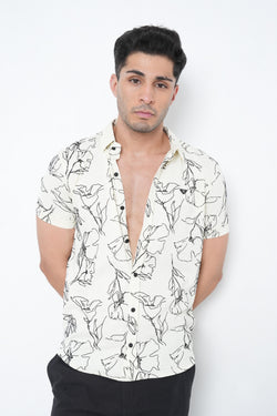 Off-White Floral Printed Shirt