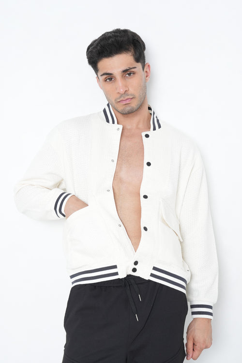 White Bomber jacket