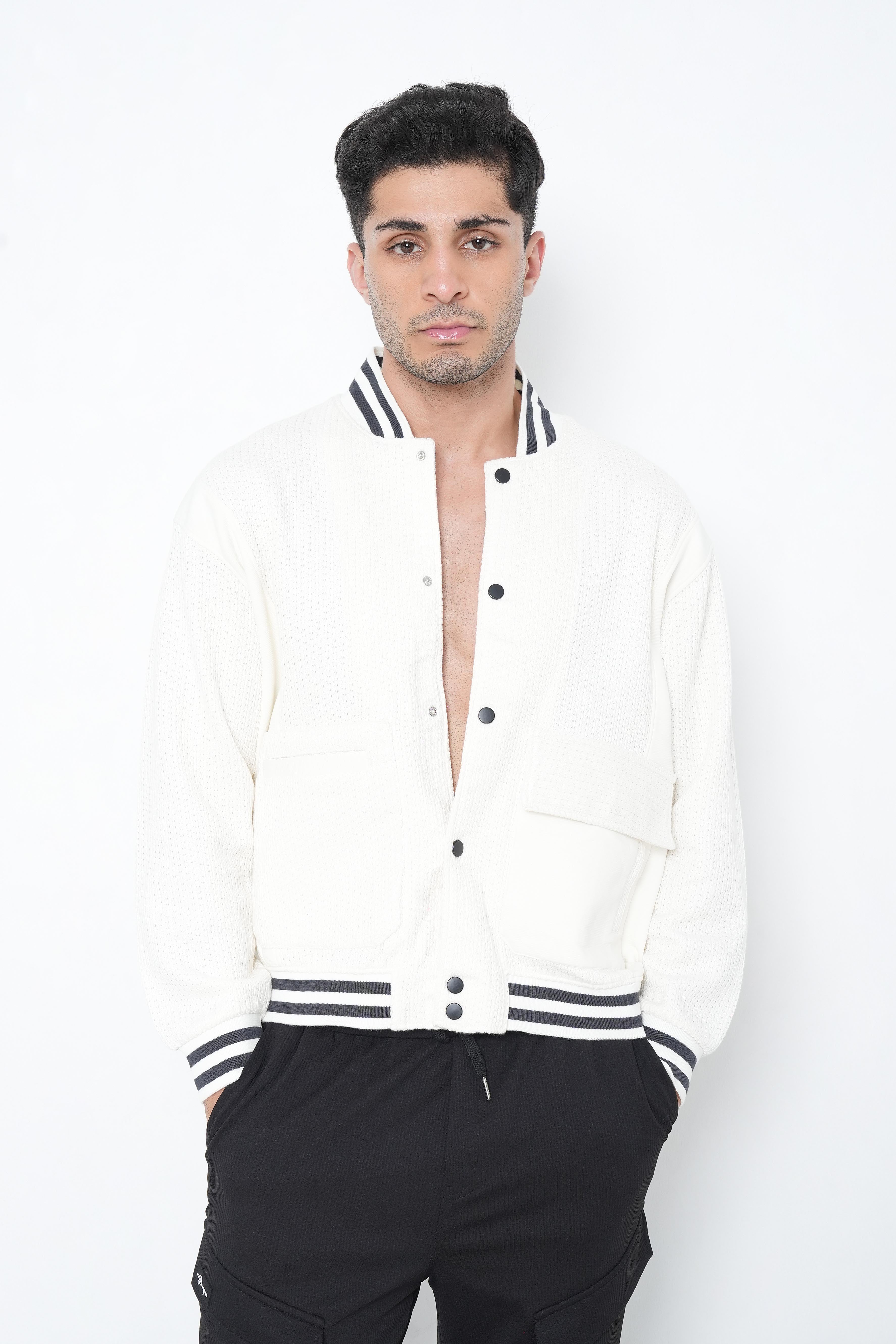 White Bomber jacket