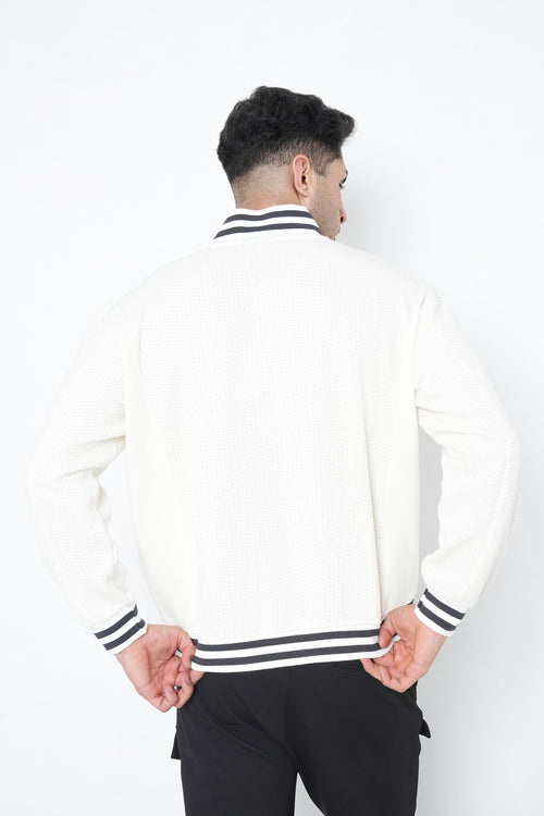 White Bomber jacket