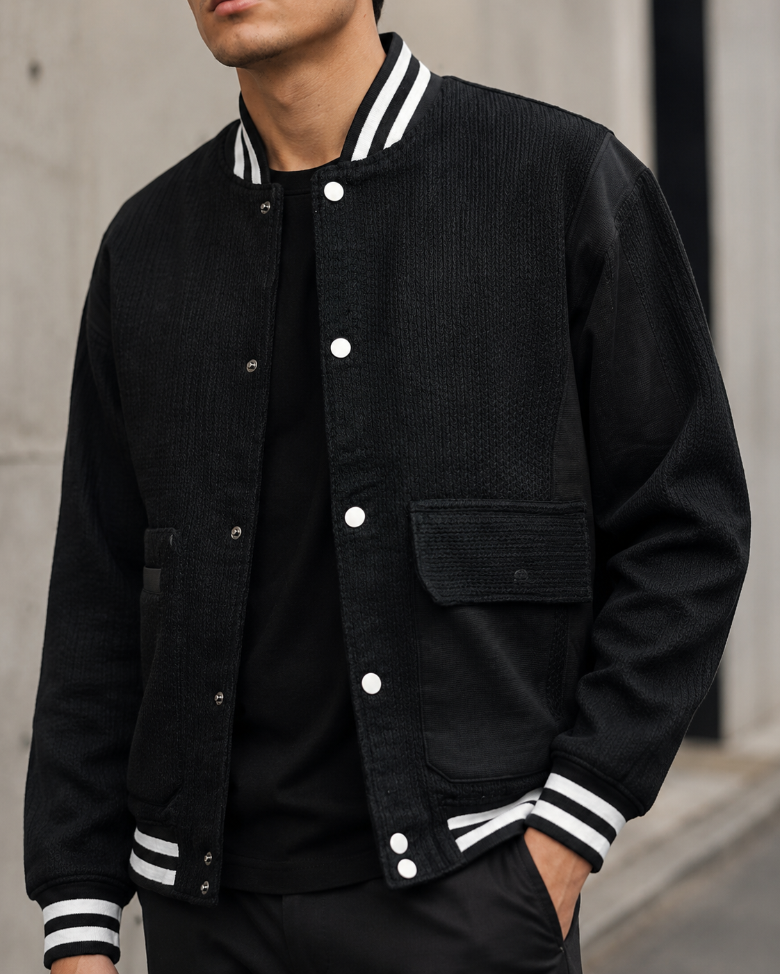 Men’s Black Partywear Bomber Jacket