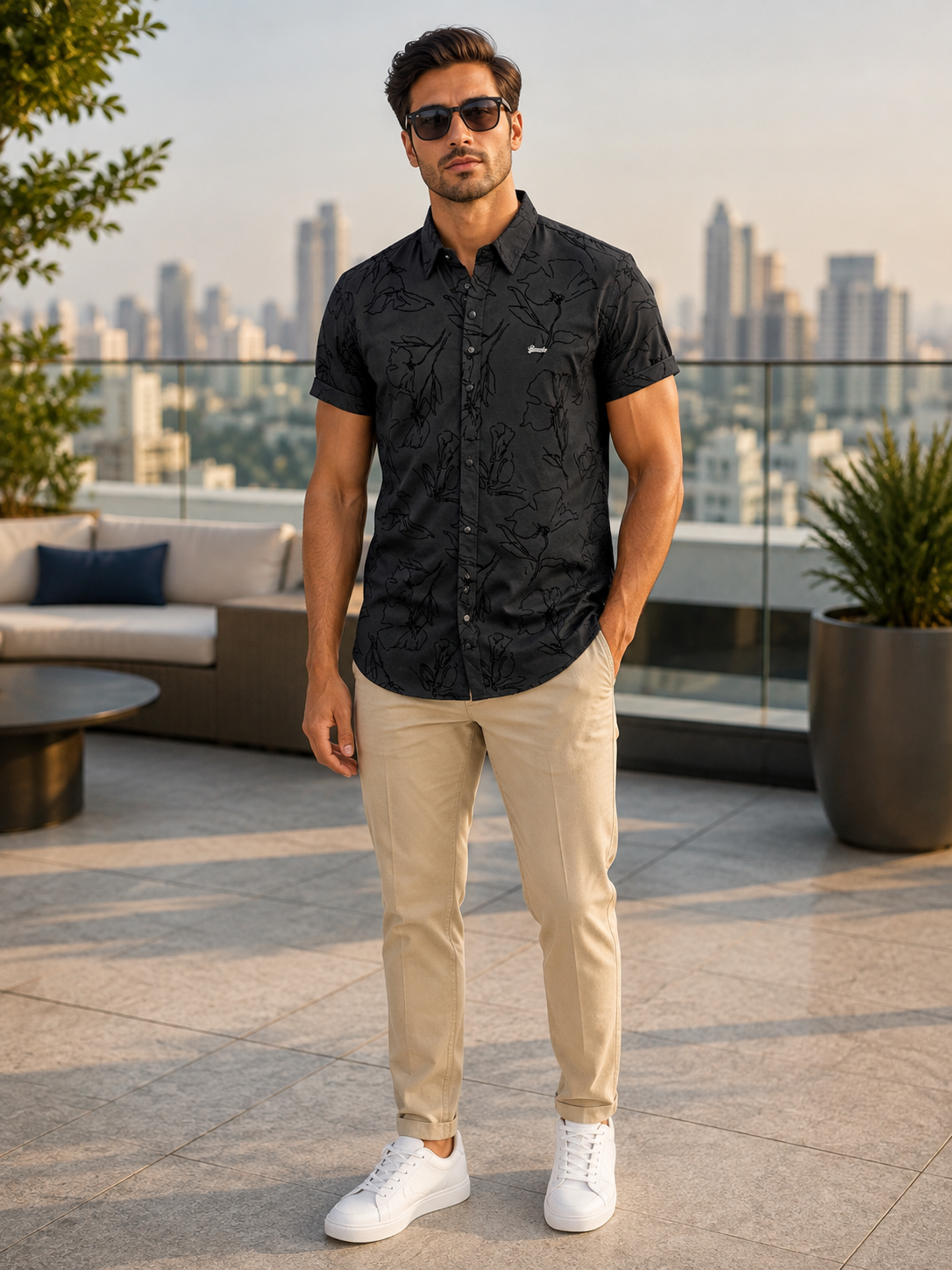 Black Fine Casual Shirt-1