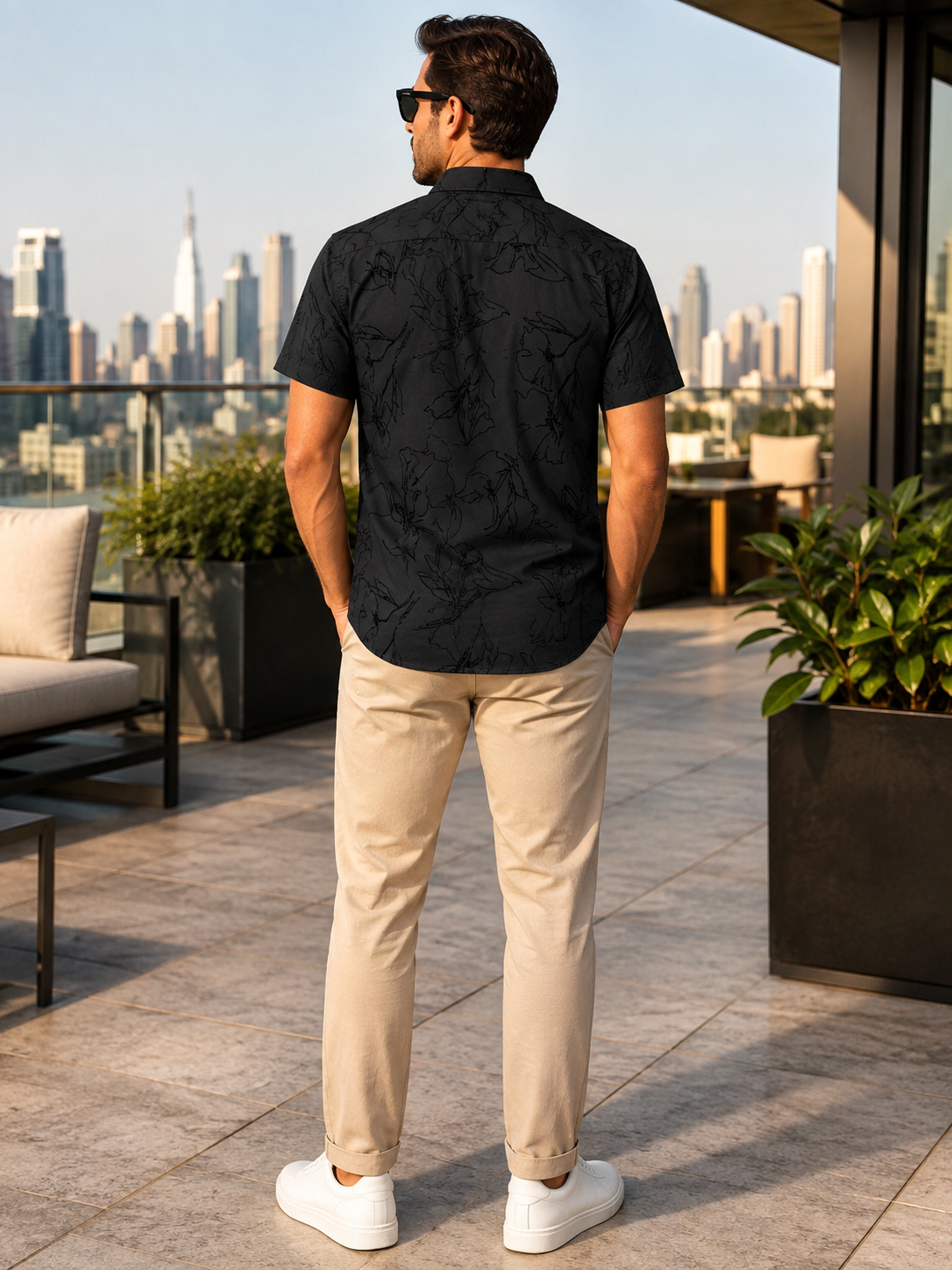 Black Fine Casual Shirt-5