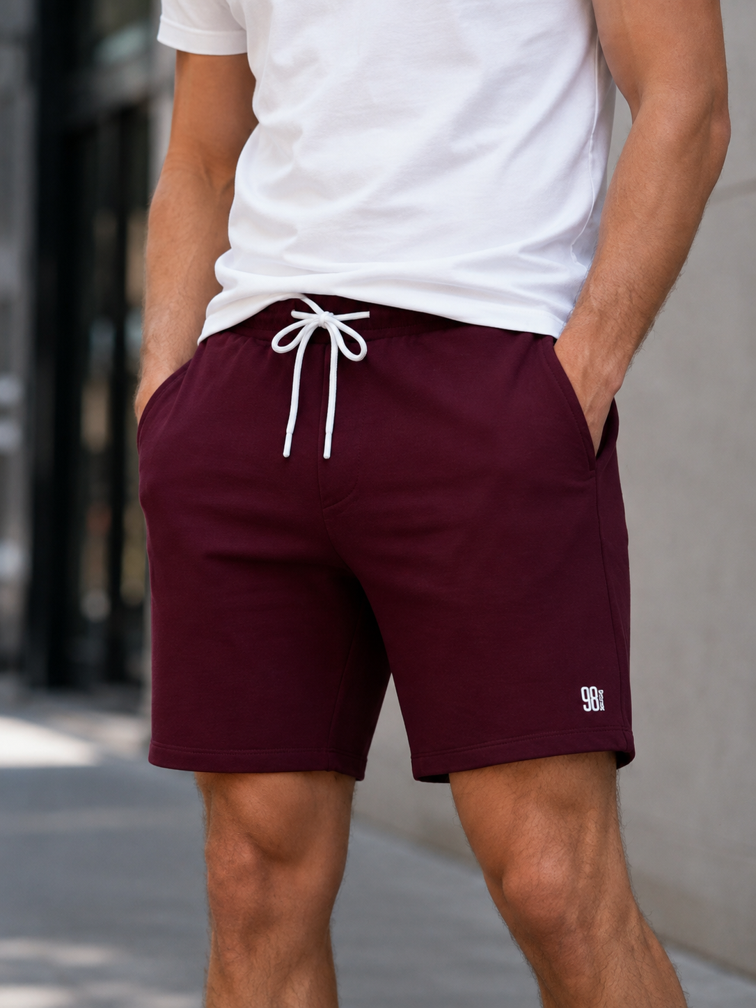 Men Maroon Relaxed Fit Casual Shorts