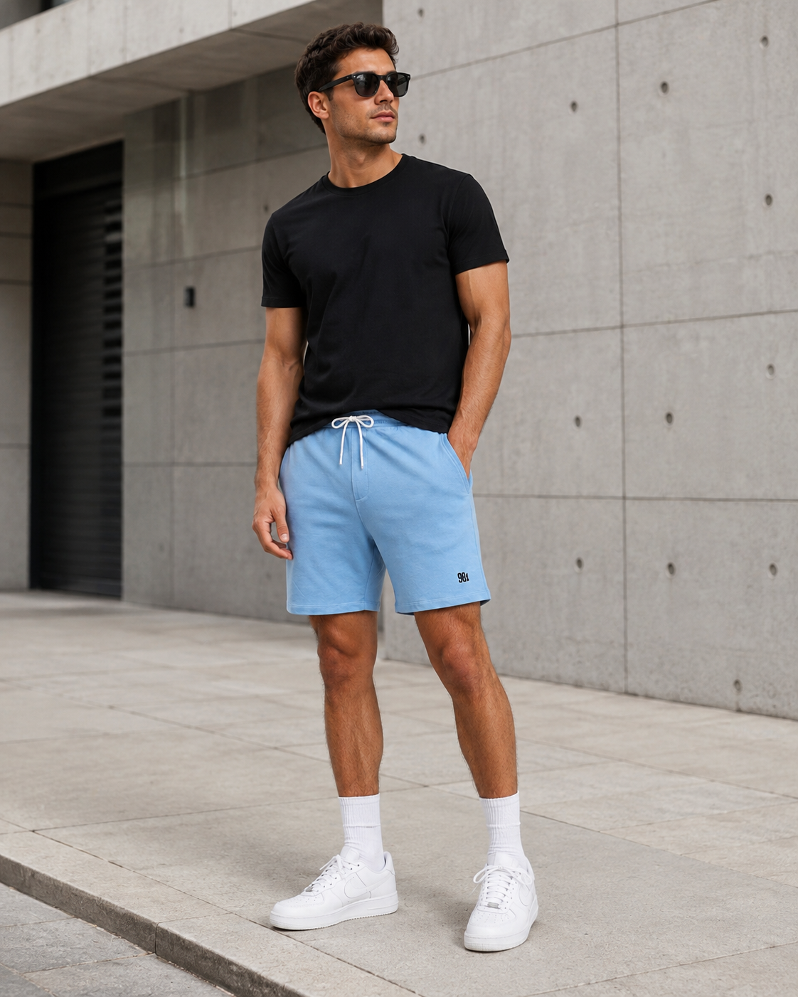 Men Sky Relaxed Fit Casual Shorts