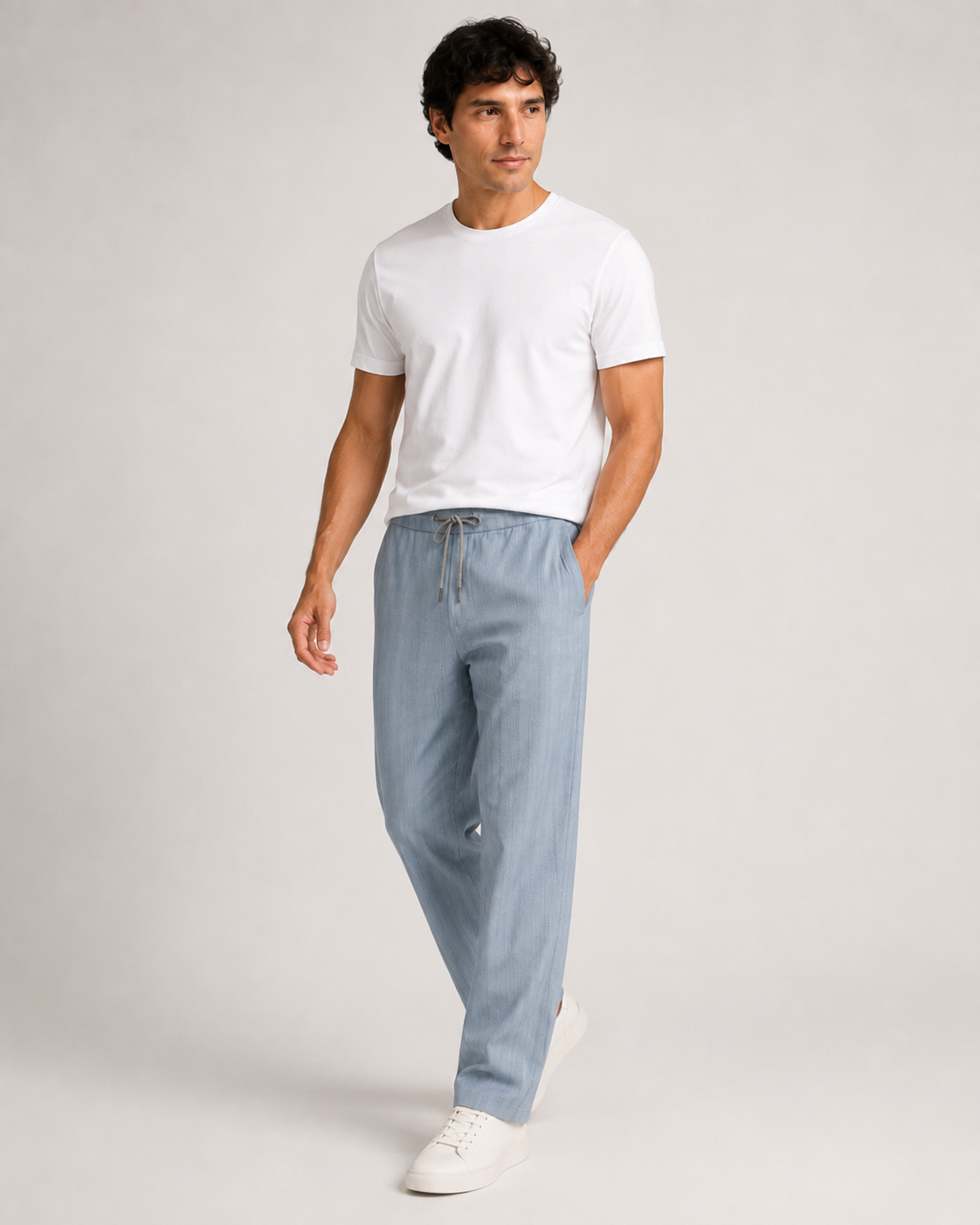 Men’s Blue Linen Pants-3