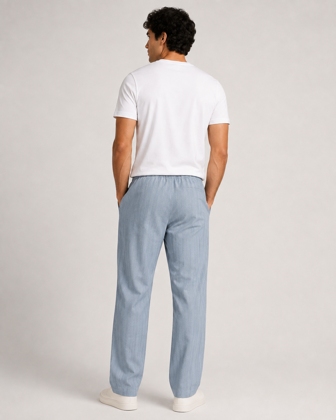 Men’s Blue Linen Pants-5