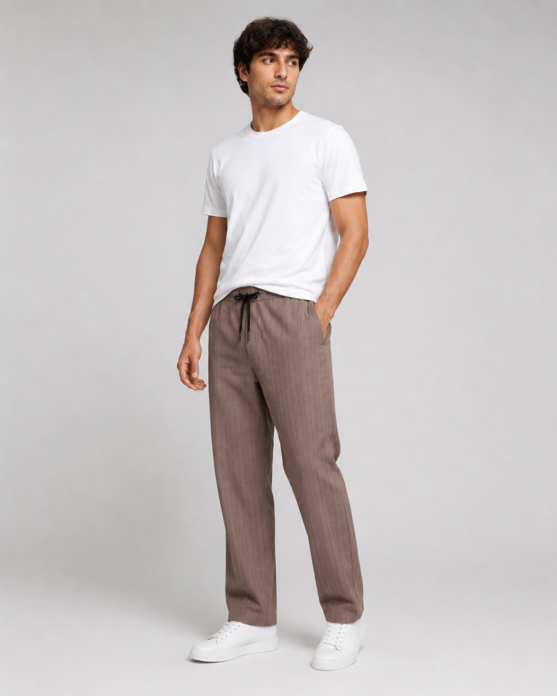 Men’s Brown Linen Pants-3