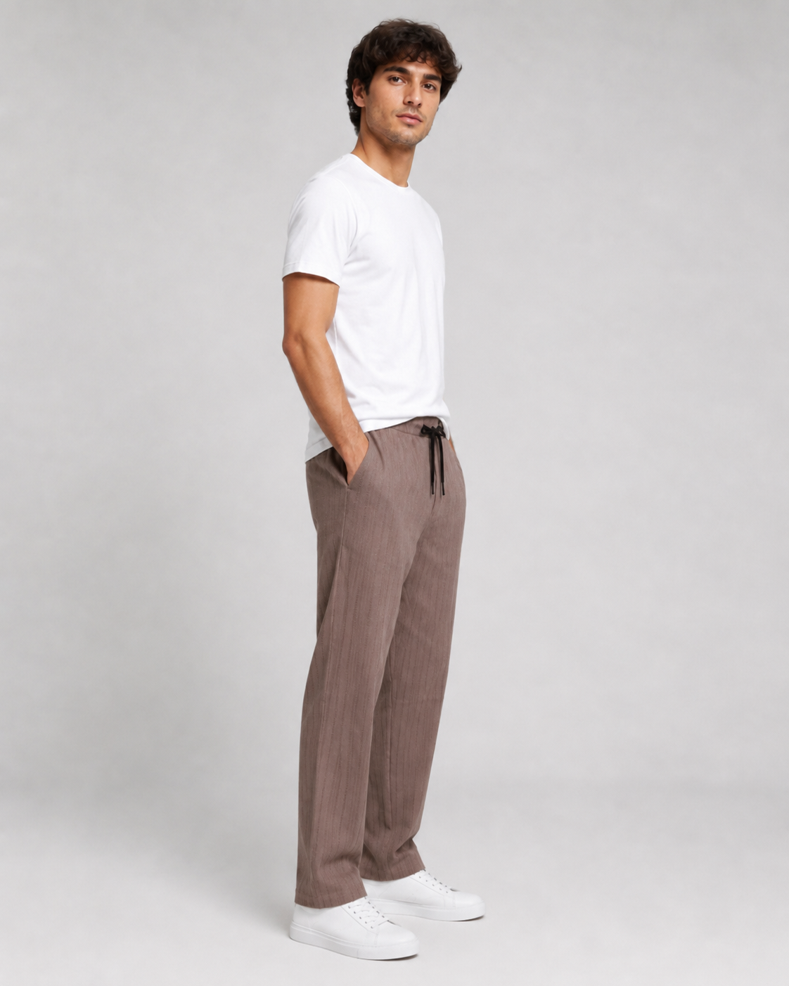 Men’s Brown Linen Pants-5