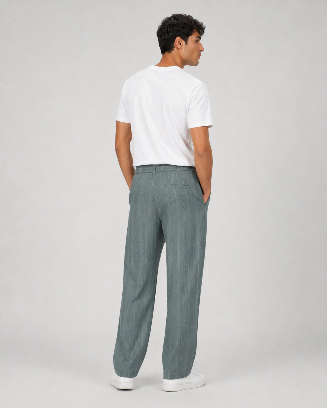 Men’s Green Linen Pants-4