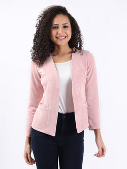 PEACH MELANGE FRONT OPEN BLAZER