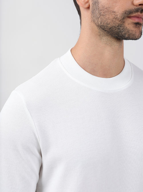 PLAIN OFFWHITE HIGHNECK SWEATSHIRT