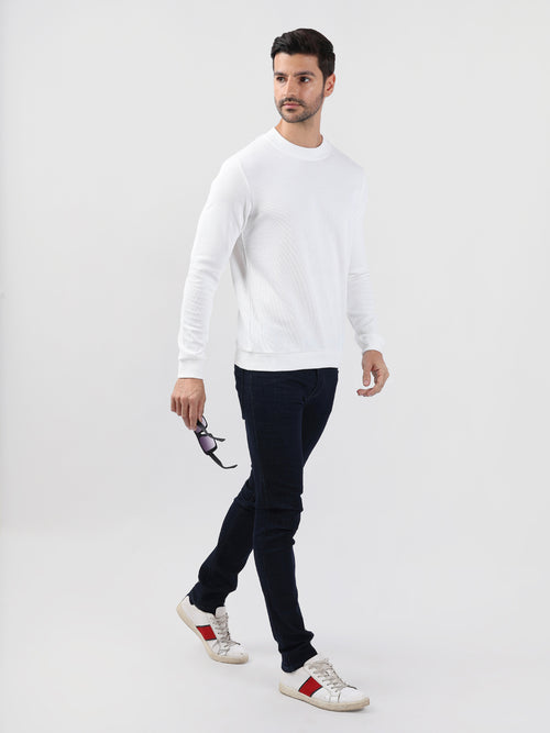 PLAIN OFFWHITE HIGHNECK SWEATSHIRT