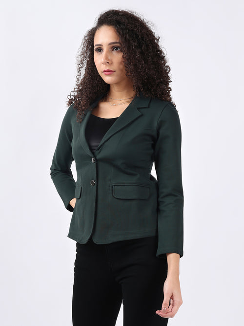 FOREST GREEN SINGLE-BREASTED BLAZER