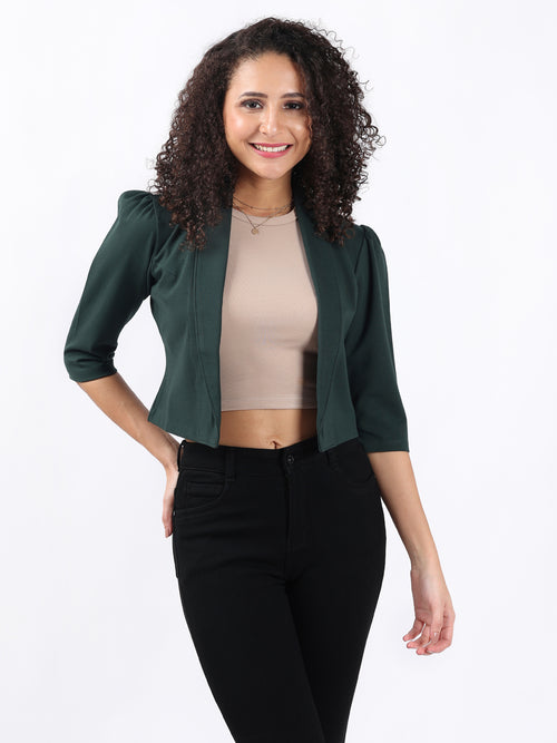 EVERGREEN OVERLAP CROP SHRUG