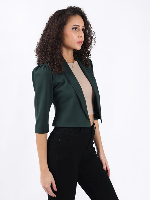 EVERGREEN OVERLAP CROP SHRUG