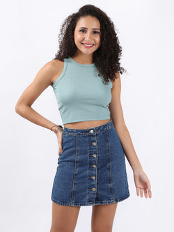 PISTA RIBBED CROP TANK TOP