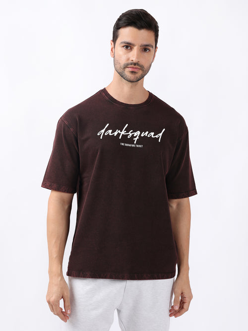 MAROON TWO TONE OVERSIZE T-SHIRT