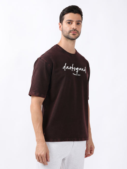 MAROON TWO TONE OVERSIZE T-SHIRT