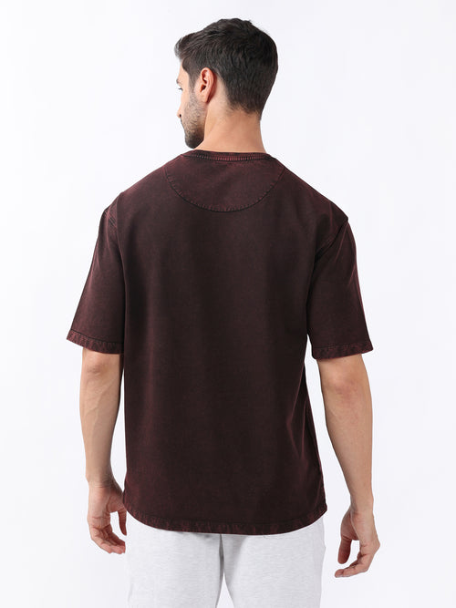 MAROON TWO TONE OVERSIZE T-SHIRT