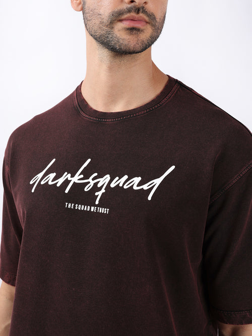 MAROON TWO TONE OVERSIZE T-SHIRT