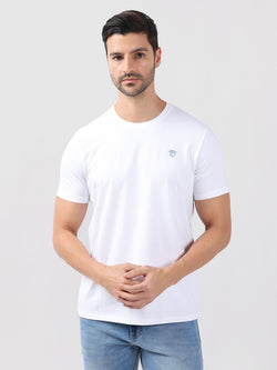 SOLID WHITE ROUND NECK LIGHT WEIGHT T-SHIRT