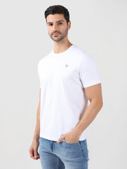 SOLID WHITE ROUND NECK LIGHT WEIGHT T-SHIRT