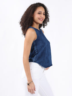 DARK BLUE DENIM TANK TOP