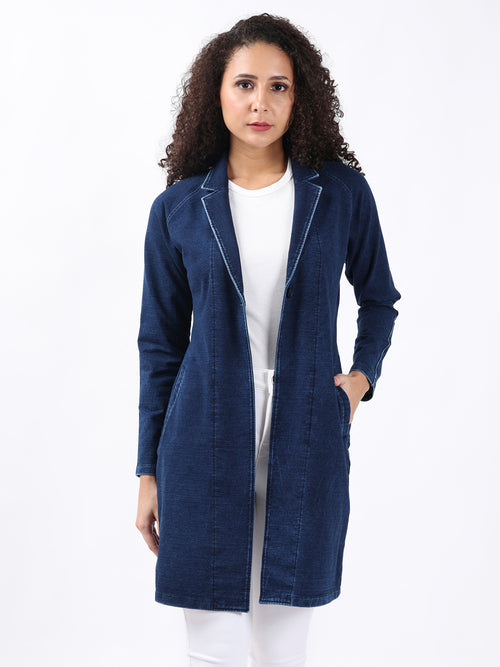 DARK DENIM LONGLINE COAT