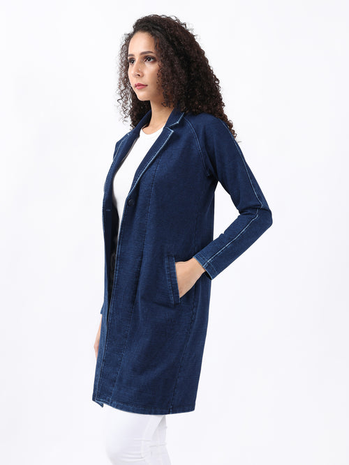 DARK DENIM LONGLINE COAT