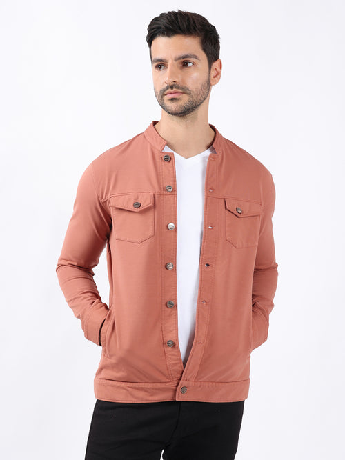 RUSTY MANDERIN COLLAR DENIM JACKET