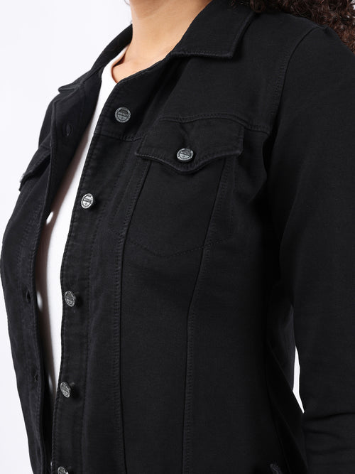 BLACK TRUCKER JACKET