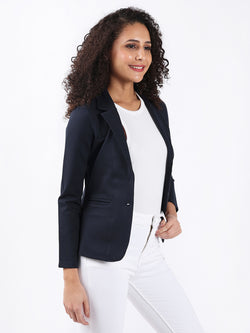 NAVY SINGLE-BREASTED BLAZER