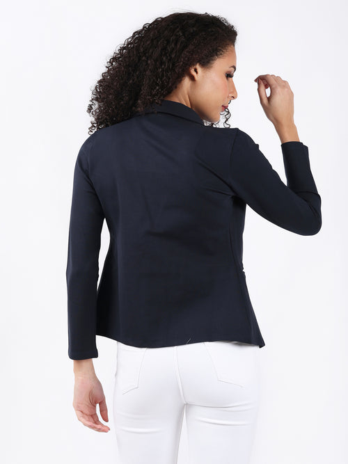 NAVY SINGLE-BREASTED BLAZER