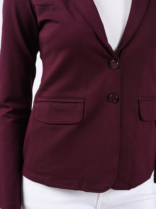 MAROON SINGLE-BREASTED BLAZER